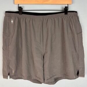 Smartwool Men's XXL Gray Athletic Running 5" Shorts Merino Wool Lined Pocket